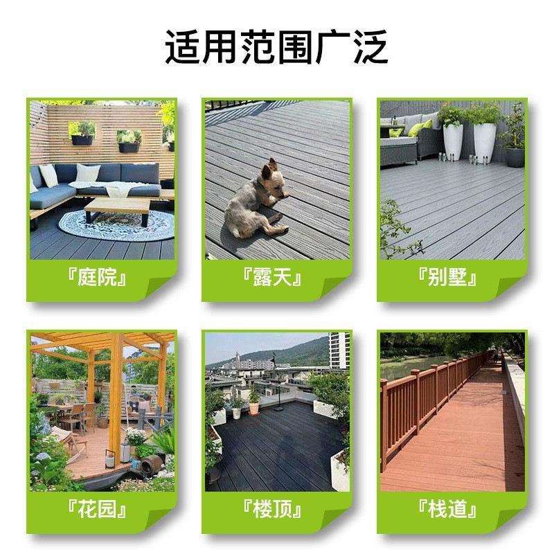 木跨境外户外庭院塑木地板室防腐木GMJ阳挤台庭院花园共二代塑地