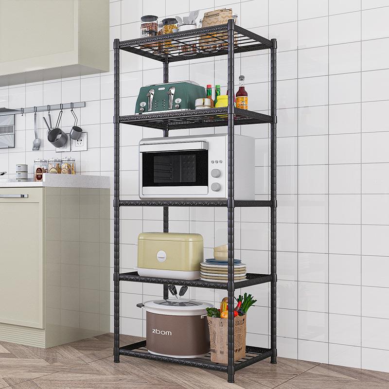 厂家厨房置物架落48756335式多层微浴波炉箱不锈钢储烤地物货架子