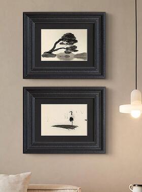 卧山昌南黑古色画框法CPY式中风客厅装饰画美式本小众复古室玄关