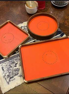 H家11454胡桃木托玩盘手工置物黑纳盘桌面摆件文托盘茶收盘