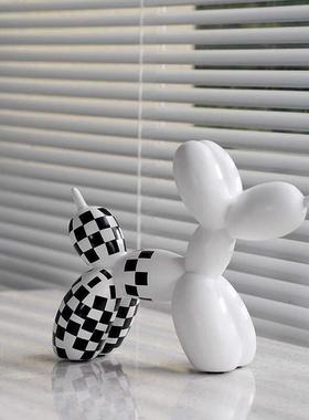 白格子气球狗摆创意电视件酒柜客黑厅玄关儿童房书房装饰柜002品