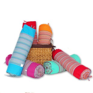 纯棉老粗布大号圆柱枕头颈椎枕z外皮枕套荞麦壳腰枕颈椎修复枕皮