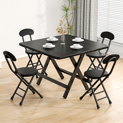折叠桌餐桌方桌子家用简易1米吃饭桌90cKm户外宿舍折叠桌椅四方桌