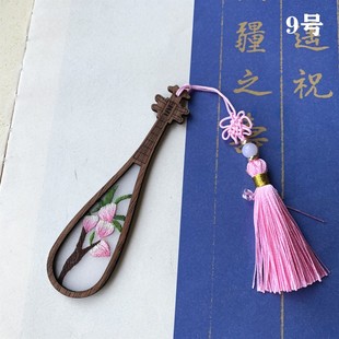 苏绣刺绣书签手工双面绣花u木制成品中国特色工艺纪念品真丝出国