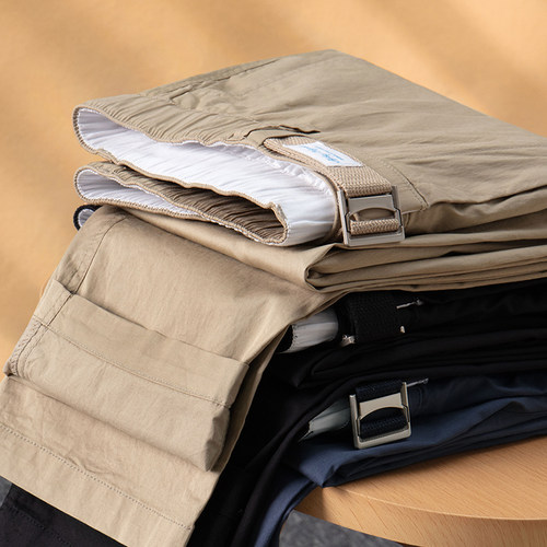 男士休闲裤夏季薄k款纯棉弹力痞帅裤子潮流百搭宽松直筒锥形九分