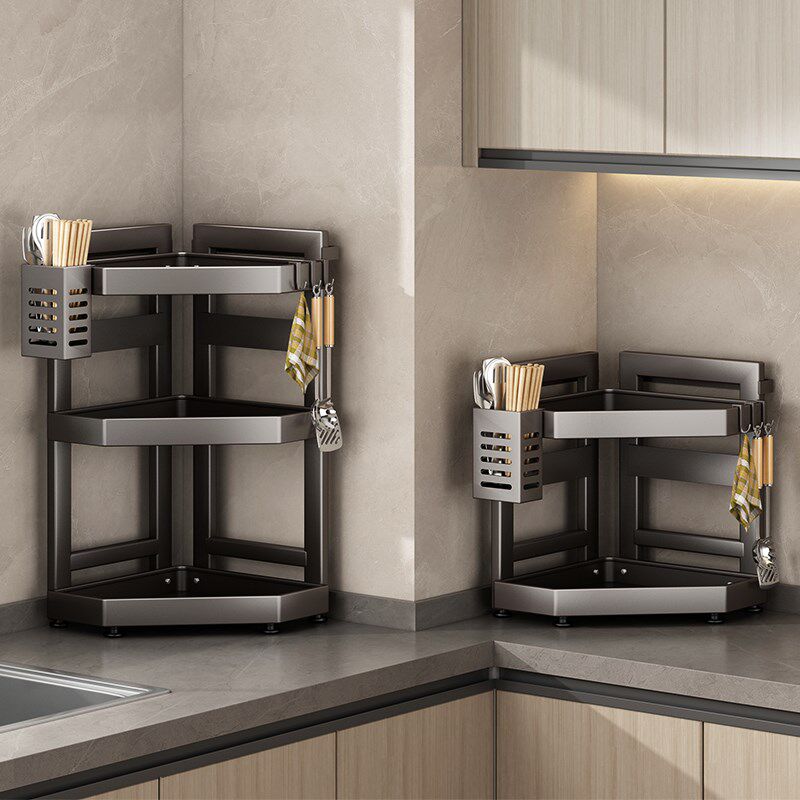 厨房调味品置物架转角三角多功能调料收I纳架子酱醋瓶罐多层储物