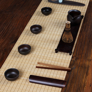茶席竹席茶盘竹帘茶具中式茶垫茶C艺功夫茶道六君子隔热垫竹垫定