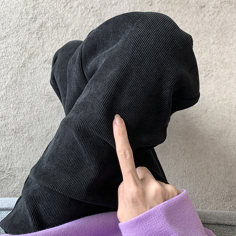 大尺码胖mm雪尼尔阔腿裤女秋冬加绒小个子L高腰垂感黑色休闲直筒