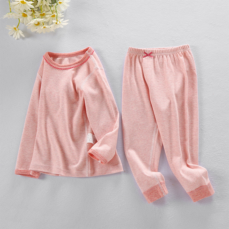 日系秋冬女童磨毛加厚秋衣秋裤套装儿童纯棉打底衫V打底裤居家睡