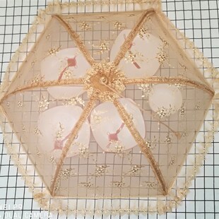 超大号圆形90桌盖菜罩可折叠餐桌剩食物罩防O苍蝇家用遮菜盖伞饭