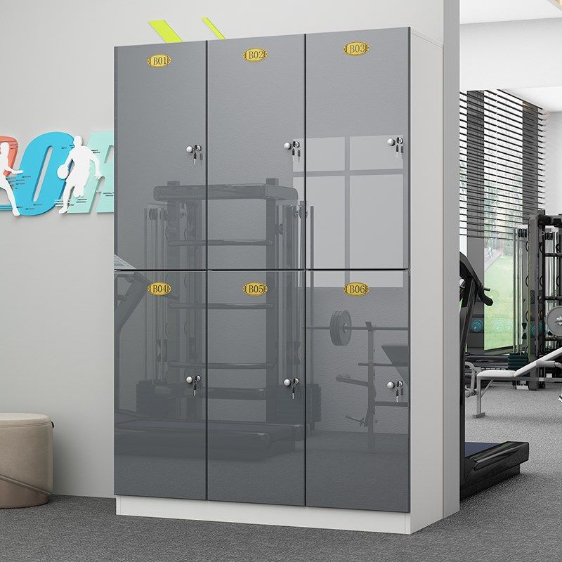 木质更衣柜美发理发店存包柜健y身房瑜伽馆员工柜子智能储物柜带