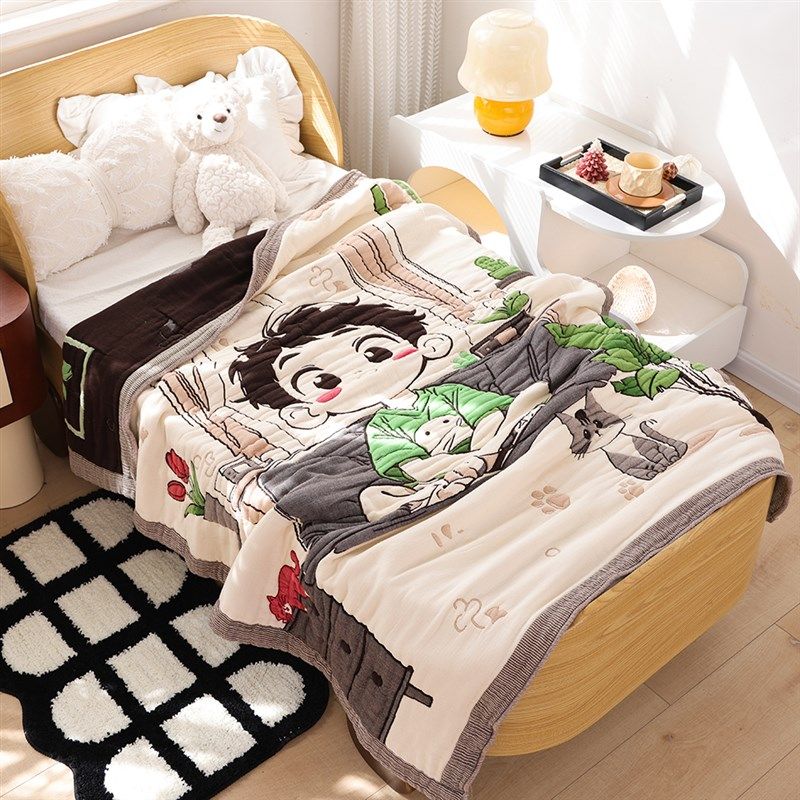 十层纯棉纱布儿童毛巾被吸汗透气宝宝全棉午睡盖毯子幼Z儿园泡芙,床上用品,休闲毯/毛毯/绒毯,淘宝优惠券,粉丝福利购,淘宝优惠卷