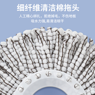 免手洗拖地神器一拖净墩布 旋转拖把家用f双驱动自动脱水2023新款
