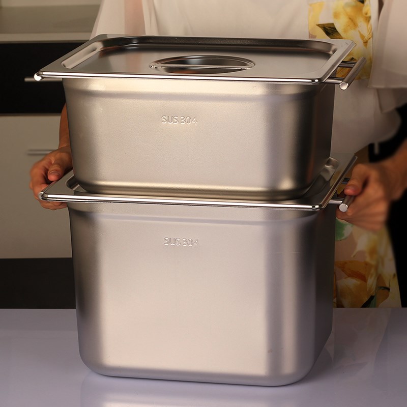 304不锈钢方形米桶面桶一体成型13D/20斤份数盆米箱四方形储物容