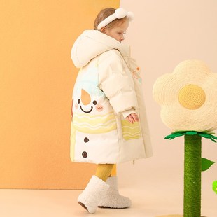 儿童男童羽绒服2024冬季新款中小E童男宝宝加厚保暖中长款女宝外