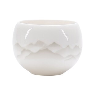 羊脂玉白瓷茶杯主人杯单杯家用品茗杯男K款大号陶瓷茶盏礼品杯定