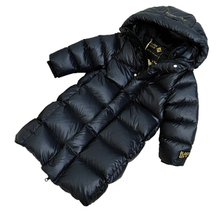 新儿童黑色金羽绒服男童女童中大童亲子I装长版过膝白鸭绒加厚外