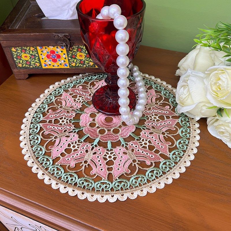 【买一发二】复古镂空绣花装饰垫蝴蝶绣花餐垫杯垫花Y瓶餐盘垫子,居家布艺,餐垫,淘宝优惠券,粉丝福利购,淘宝优惠卷