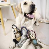 宠物狗狗毛绒玩具l狮子猴子大象互动啃咬发声绳结陪伴玩具大型犬