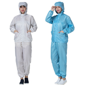 防静电连帽分体服 上衣洁净车间男Z女喷漆工厂 静电衣无尘防护短款