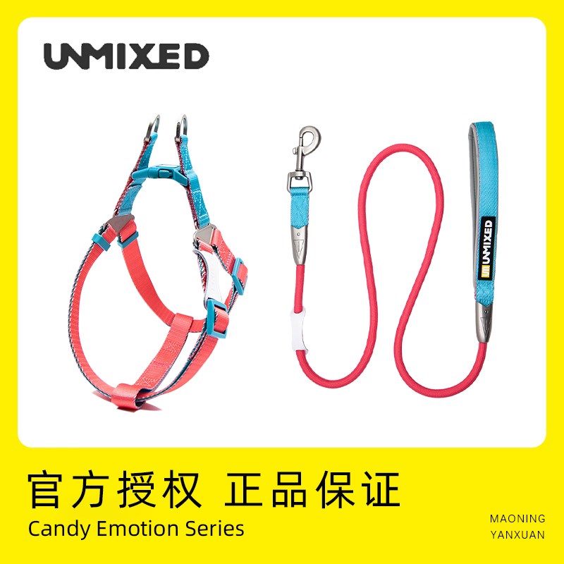 UNMIXED宠物狗狗牵引绳子大中小型犬I比熊柯基金毛遛狗胸背带外出