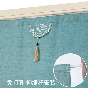 布艺门帘隔e断帘家用防蚊挡风厨房试衣间防窥卧室空调免打孔遮挂