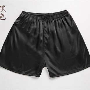 5XL 衩家居特大L 天然桑蚕丝重磅真丝弹力缎男女宽y松休闲短裤 大裤