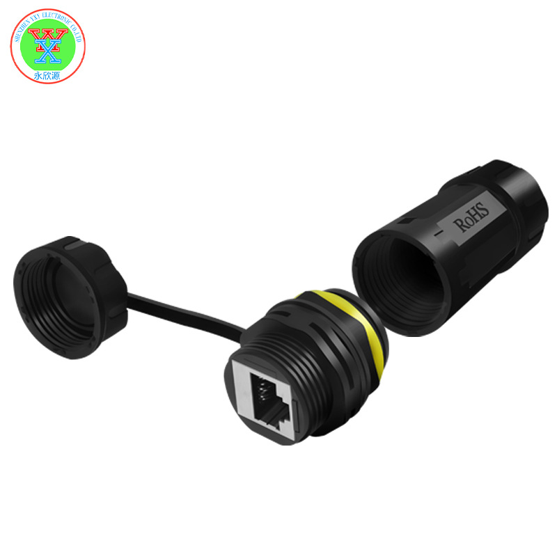 源头工厂RJ45面板式网络接头 IP68以太网Cat7网线防水连接器