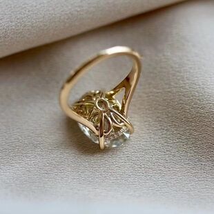 指间星夜四爪椭圆戒指女银小众设计轻奢复古高级感锆石玉石不掉色