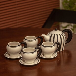 家用待客茶具水杯套装 小众 法式 复古茶杯茶壶水具陶瓷高颜值个性