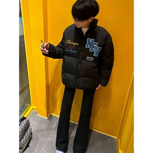 面包服外套上衣 拉链开衫 lhak潮流美式 复古字母印花立领棉服男冬款