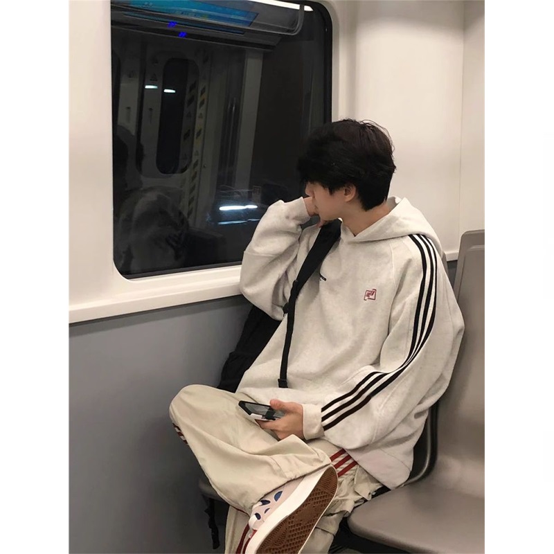 国潮牌美式连帽卫衣男