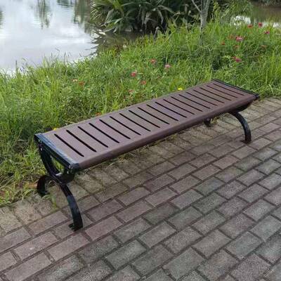 公园椅椅户外长子椅闲室外长凳休花园庭院防腐实木塑木铁F766TTHS
