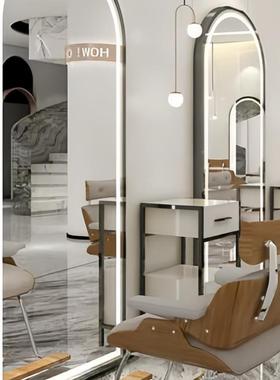 发店网镜红子挂墙美发OPE台单面带灯镜壁挂式发廊LED镜专用理智镜