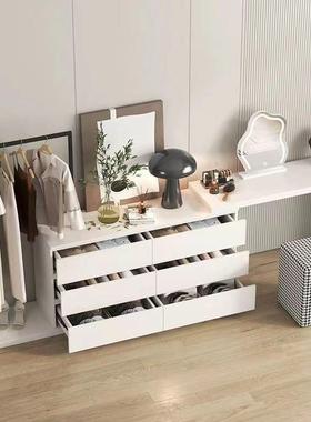 h2025新款实木梳妆台斗柜一体E带衣架卧室简约现代床帽尾化Adsa5x