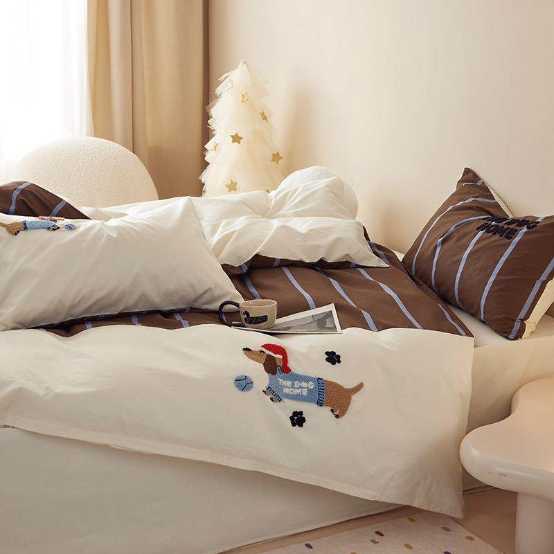 2205多新款全棉花巴胺印加绣花四KWP件套床上南通家纺床品被套床