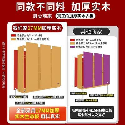 衣柜家用卧室出租房用奢生态板轻奢木简约简MQK易组装轻收实纳大