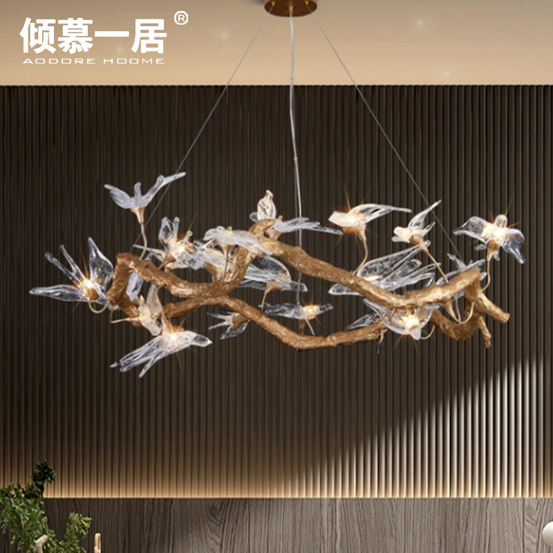 飞燕款吊灯全铜轻奢树枝客厅