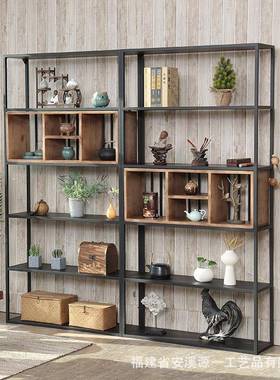 多层落地列架AL-57011置展示柜铁实木博古架客厅摆件屏风隔艺断陈
