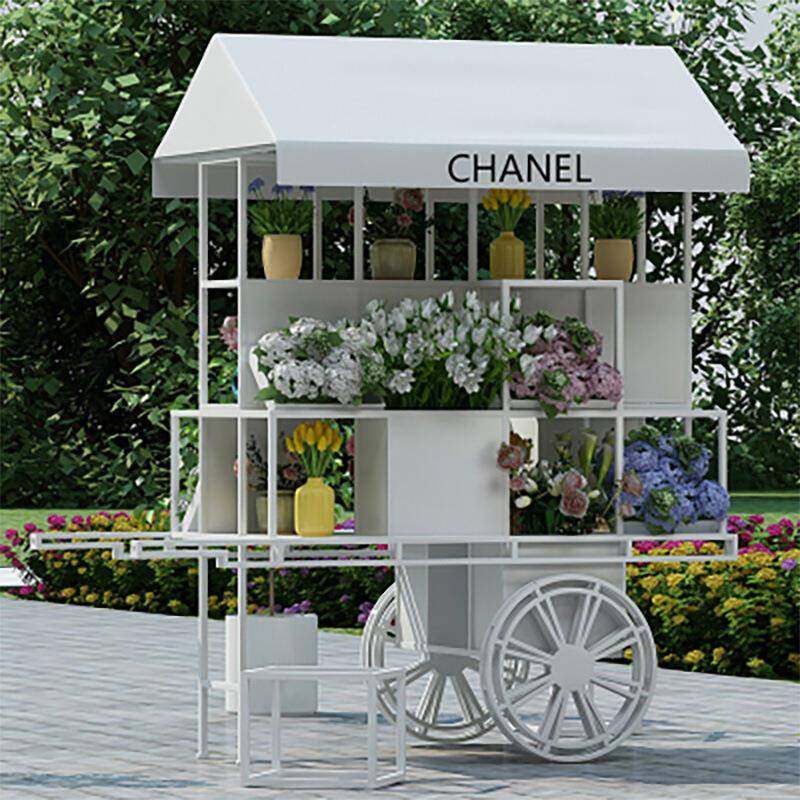 户外NIE铁艺花移动花架摆车摊活落地式展示商场动位摆件花店装饰
