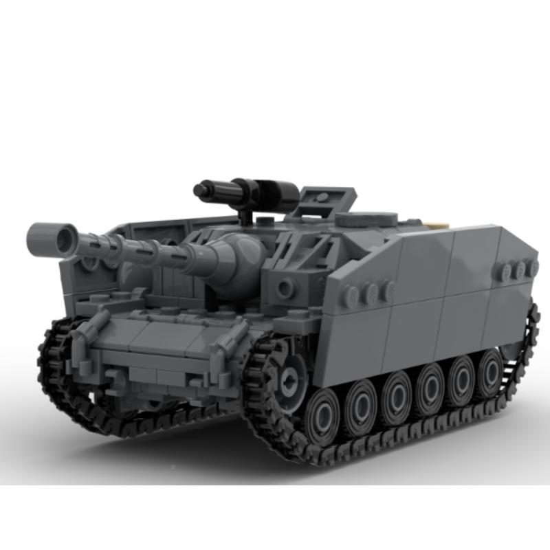 MOC1积木三号突击炮G型坦克型模UGR具小颗粒拼装积木玩15294