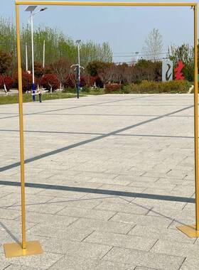 伸道缩铁艺拱门架子款婚形庆具摆件方背景金色花架婚OLZ礼创意塑