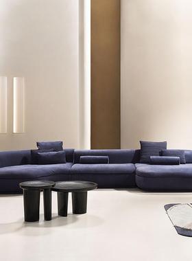 式简弧形转角布艺沙发科极技布后现意IXN代奢轻简约U型沙发客厅组