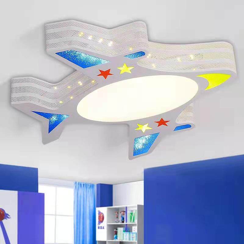 飞机灯卡通装吸顶灯LED护眼灯儿室童卧幼儿园8090饰具