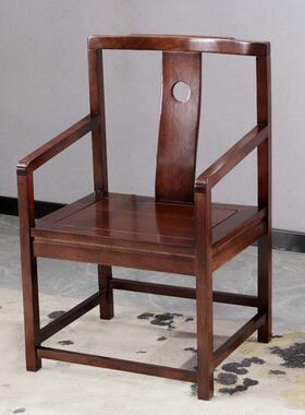 原色实木椅围椅三件套圈客厅官帽椅仿靠古MPX主人太木师椅背中式