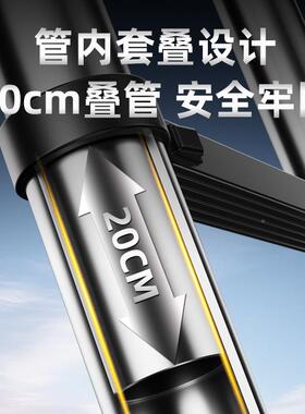 专链小双不锈钢伸子缩梯多梯功能家用DNS叠梯竹节梯升步伸降缩梯