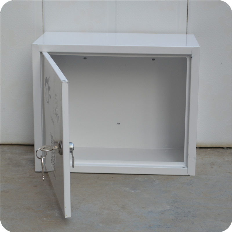 无字大号白色铁皮奶箱早餐蔬菜水果鸡蛋收纳盒挂墙带锁工具箱包邮