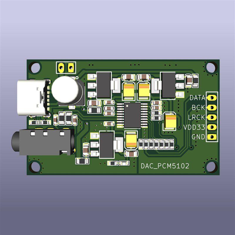 PCM5102A I2S树莓派数字音频输入DAC解码板器转3.5模拟输出模块