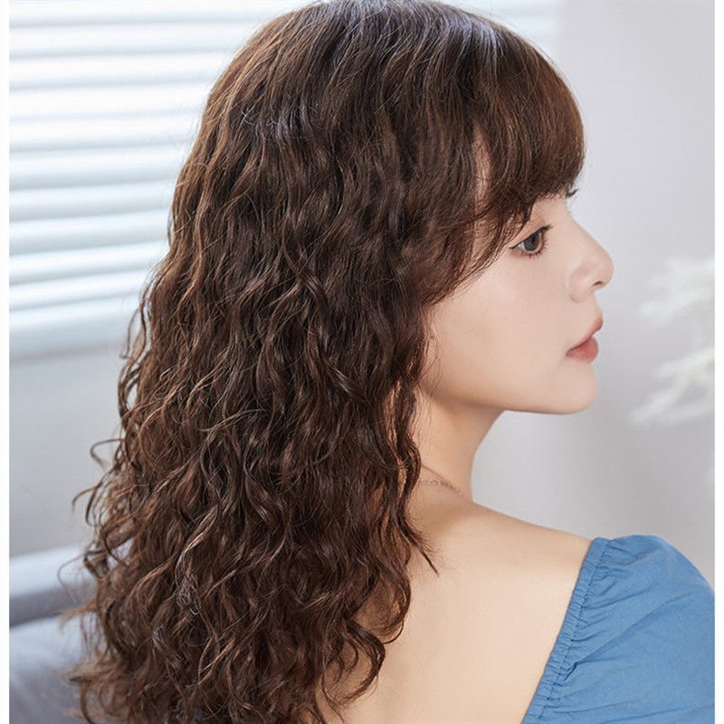 假发女长发真发全真人发丝中老年人真头发女士长卷发妈妈全头套式