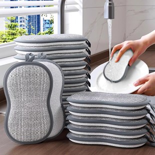 钢丝洗碗布替代钢丝球银丝抹布不沾油双面加厚刷锅不伤锅洗碗神器